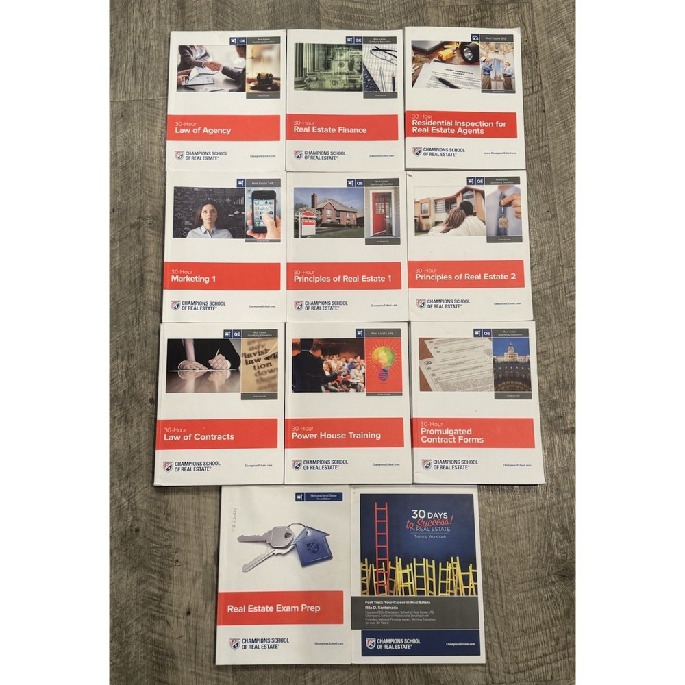 Champion School of Real Estate 30 Hour Books Lot of 10 Books‎